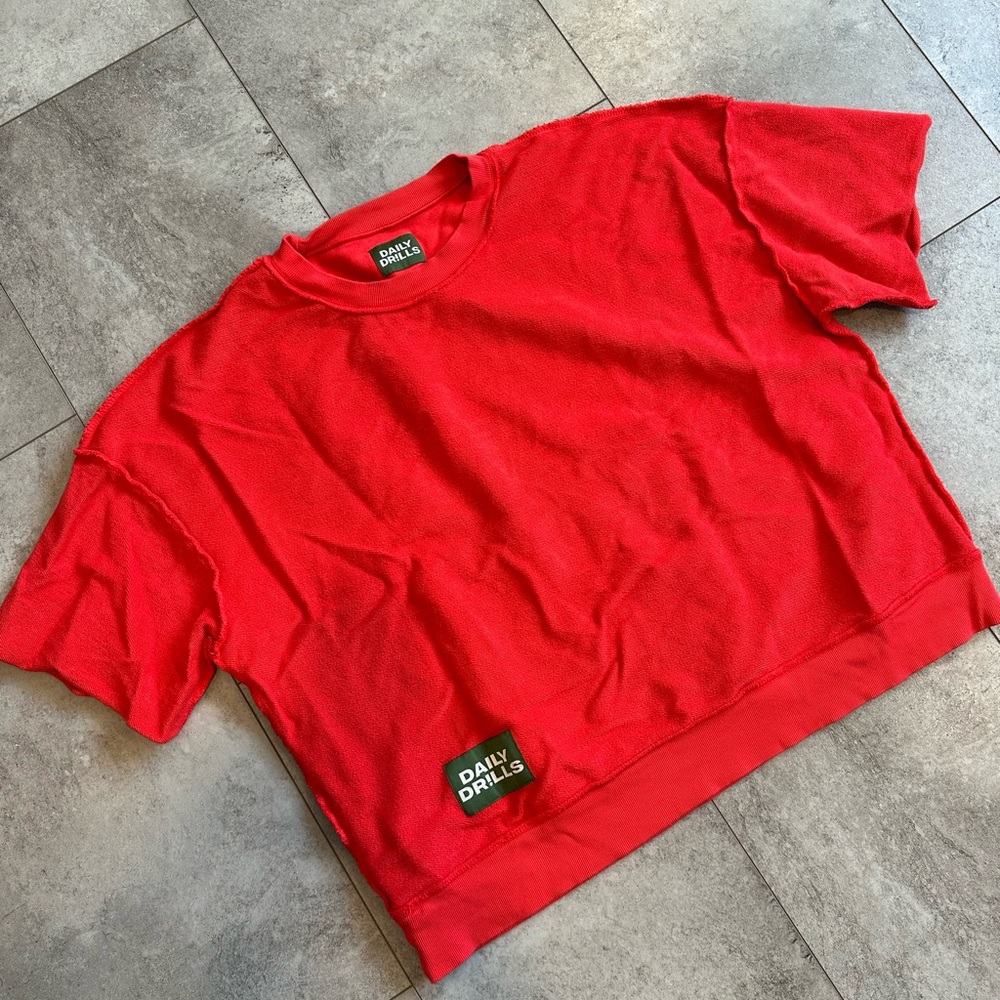 Daily Drills Red Short Sleeve Sweatshirt